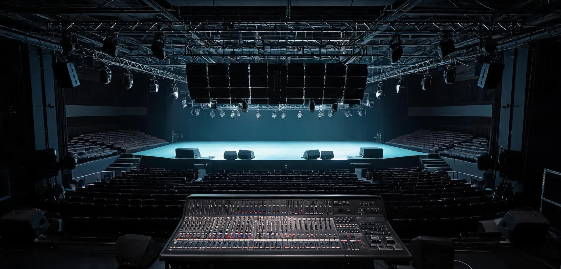 QSC professional loudspeaker system prepared for venue commissioning